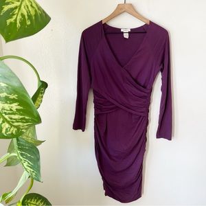 Sundance | Ruched Faux Wrap Dress